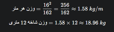 Quick calculation of the weight of one meter of 16 mm rebar and then the weight of a 12 meter rebar