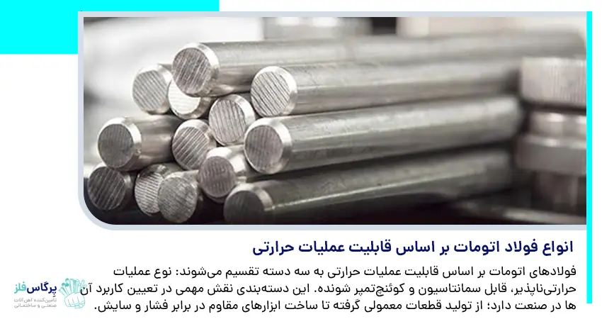 انواع فولاد اتومات بر اساس قابلیت عملیات حرارتی