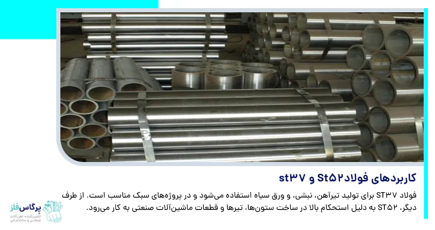 کاربردهای فولاد St52 و st37 