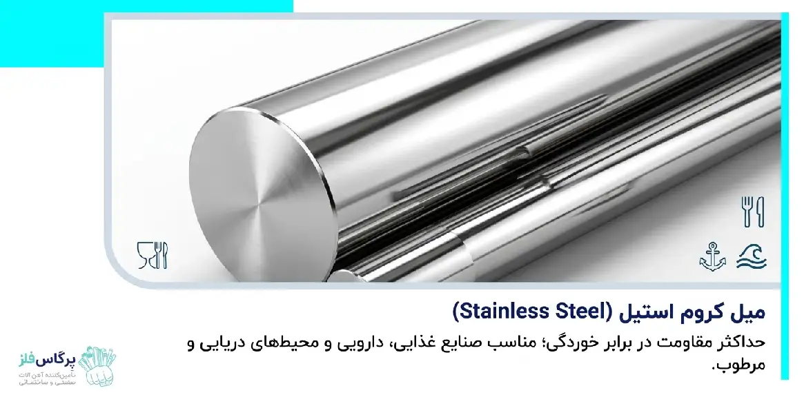 میل کروم استیل میل کروم استیل